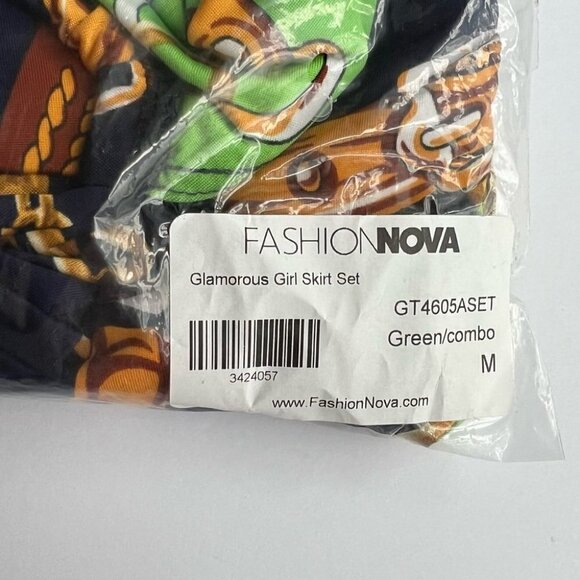 Fashion Nova Glamorous Girl Skirt 2pcs Set - Green/Combo. Size: M. NWT - Picture 4 of 7